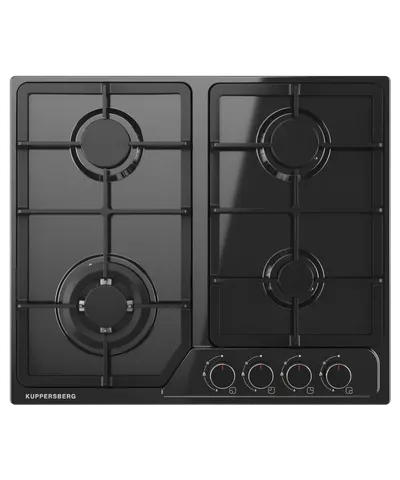 Варочная поверхность Kuppersberg FS 60 B, газовая, 4 конфорки, 60 см, чёрная