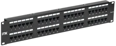 Патч-панель ITK PP48-2UC6U-D05, 48×RJ45, Cat.6, 2U