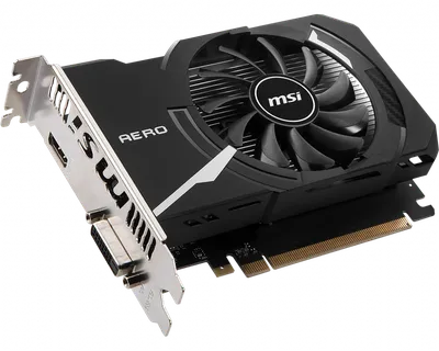 Видеокарта MSI GeForce GT 1030 AERO ITX 2GD4 OC, 2 ГБ GDDR4, 64 бит, PCIe 3.0, DVI-D/HDMI