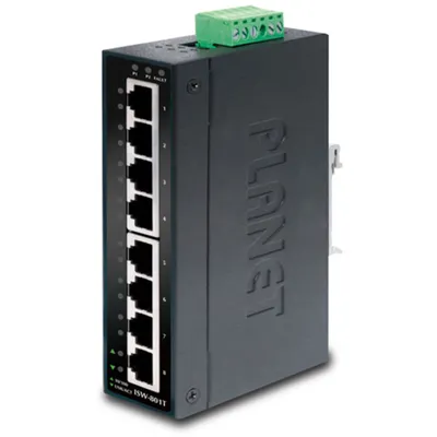 Коммутатор PLANET IGS-801T, неуправляемый, 8×1GbE, IP30, -40…75 °C