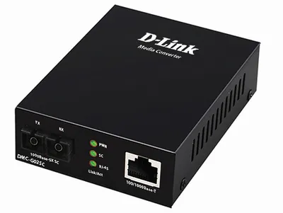 Медиаконвертер D-Link DMC-G02SC/A1A, 1×100/1000Base-T, 1×1000Base-SX SC, 550 м