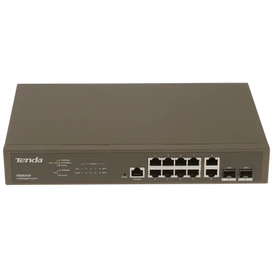 Коммутатор Tenda TEG5312F, управляемый L3, 10×1GbE + 2×SFP, 1U