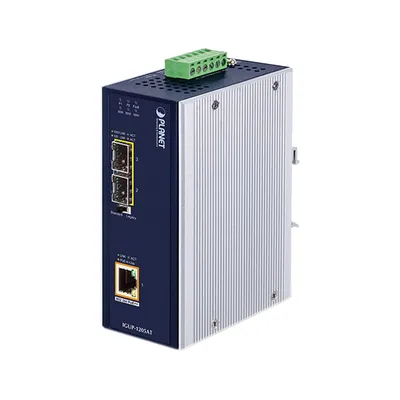 Медиаконвертер PLANET IGUP-1205AT, 2×SFP + 1×GbE PoE++