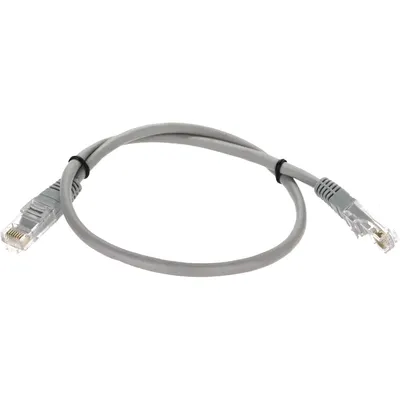 Патч-корд Telecom NA102--0.5M, UTP кат.5е, RJ45, литой, 0,5 м, серый