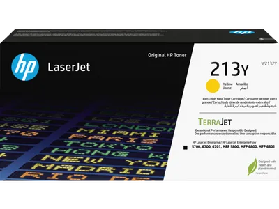 Тонер-картридж HP W2132Y (213Y), желтый, оригинальный, XL, 12000 страниц