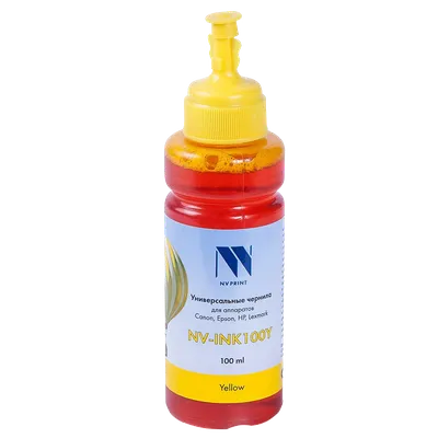 Чернила NV Print NV-INK100UY, универсальные, водорастворимые, желтые, 100 мл