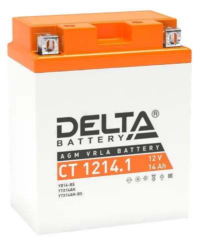 Аккумулятор Delta CT 1214.1, 12 В, 14 А·ч, AGM, 165 А, 132×89×164 мм
