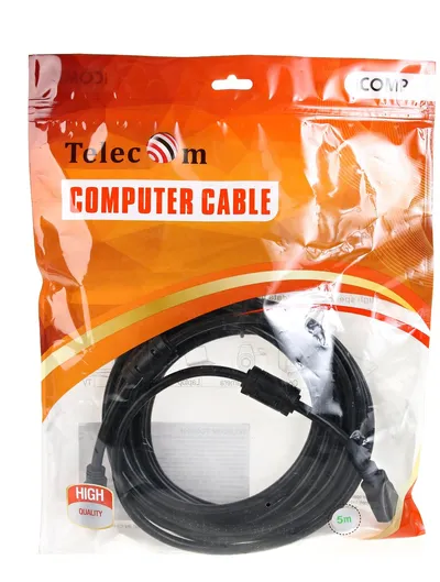 Кабель VCOM TCG200F-5M, HDMI 2.0, 2 фильтра, 5 м