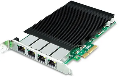 Сетевой адаптер PLANET ENW-9740P, 4×10/100/1000T PoE+, PCIe x4, Intel I350