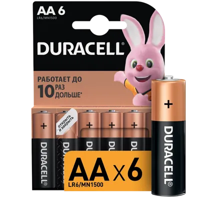 Батарейка Duracell Basic LR6 AA, алкалиновая, 1.5 В, 6 шт.