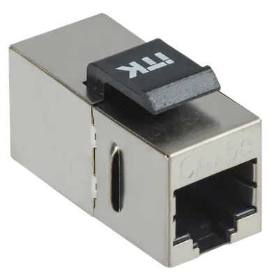 Адаптер ITK CS7-1C5EF проходной Keystone Jack, Cat.5e FTP, RJ45–RJ45, серый