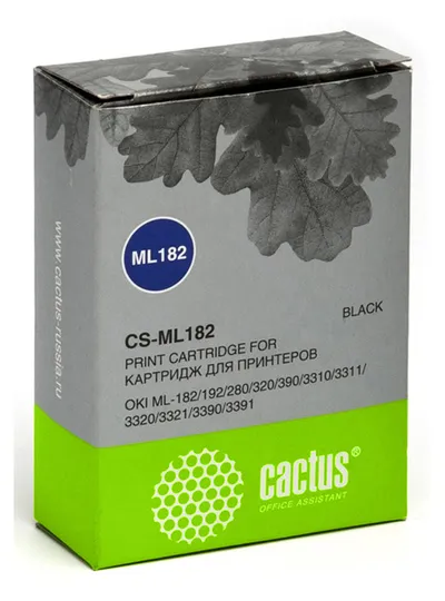 Картридж матричный Cactus CS-ML182, черный, для OKI ML-182/192/280/320/390