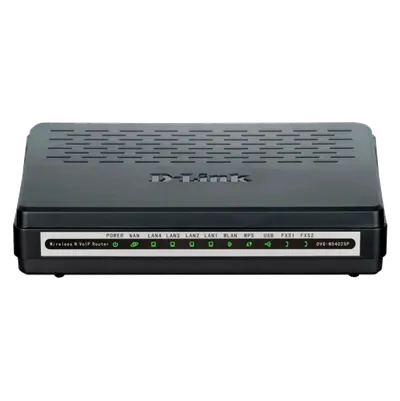 Маршрутизатор D-Link DVG-N5402SP/2S1U/C1B, N300 Wi-Fi, 1 WAN, 4 LAN, 2 FXS, USB