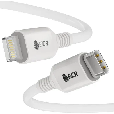 Кабель GCR GCR-53756, USB Type-C — Lightning, 3 м, 18 Вт, белый