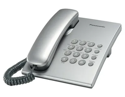 Телефон Panasonic KX-TS2350RUS, проводной, серебристый