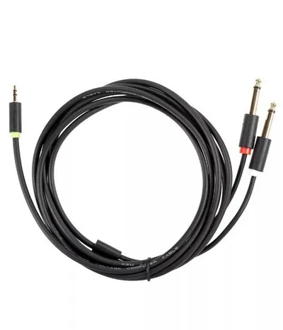 Кабель-адаптер VCOM TAV6168-3M_049989, 3.5 мм ST(M)/2×6.35 мм ST(M), 3 м