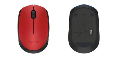Мышь Logitech M171 Red (910-004641), беспроводная, оптическая, 1000 dpi, USB, красный/чёрный