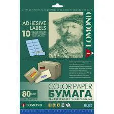 Бумага самоклеящаяся Lomond 2140055, голубая, A4, 80 г/м2, 50 листов