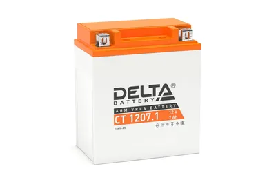 Аккумулятор Delta CT 1207.1, 12В, 7Ач, AGM, для мототехники