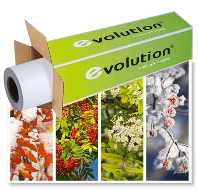 Бумага EVOLUTION  Monomeric Glossy White Vinyl 100 mic  140 liner 1.067х50 м  втулка 3" / 76мм  (ex.450L97043)