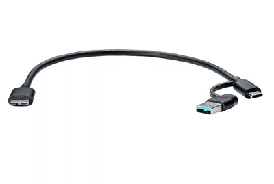 Кабель VCOM TUS714-0.3M, USB-A+C to USB 3.0 Micro-B, 5 Гбит/с, 0.3 м