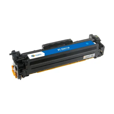 Картридж G&G GG-CE411A, голубой, 2600 страниц, с чипом, для HP LJ Pro 300/400 color