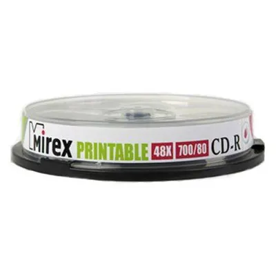 Диск MIREX UL120038A8L, CD-R, 700Mb, 48x, Printable, 10шт