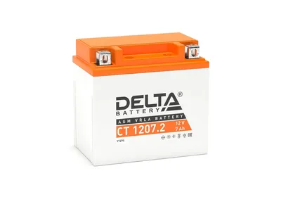 Аккумулятор Delta CT 1207.2, 12 В, 7 А·ч, клемма болт+гайка Ø 6 мм