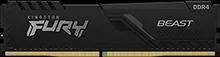 Модуль памяти Kingston 16GB 2666МГц DDR4 CL16 DIMM FURY Beast Black