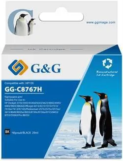 Картридж струйный G&G GG-C8767H, чёрный, 29 мл, аналог HP C8767H/№130