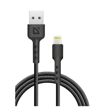 Кабель Defender F181, USB 2.0 (AM) — Apple Lightning (M), 1 м, 2.4 А, нейлон