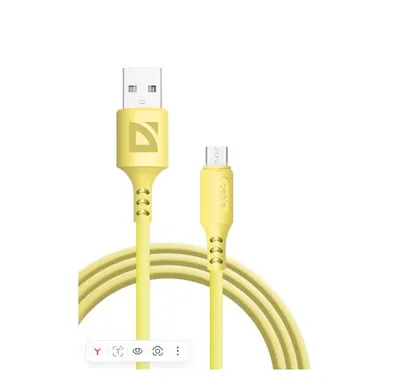 Кабель Defender F207 Micro, USB 2.0 AM — microUSB BM, 1 м, 2.4 А
