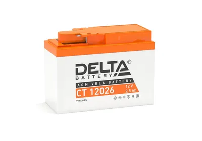 Аккумулятор Delta CT 12026, 12В, 2,5Ач, AGM