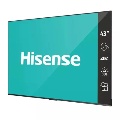 Информационный дисплей Hisense 43" 43DP30FE 350 nit, 4K, DLED, 16/7, RAM 2GB, ROM 16GB, Android 9, Landscape & Portrait