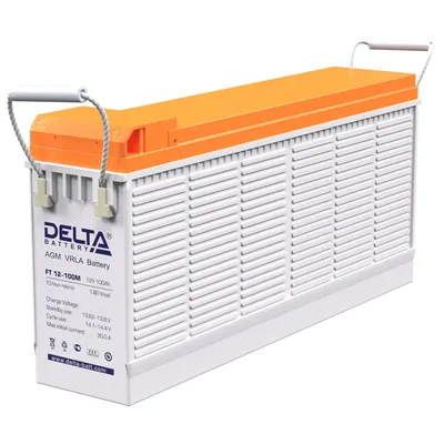 Аккумулятор Delta FT 12-100 M, 12 В, 100 Ач, AGM, клеммы М6