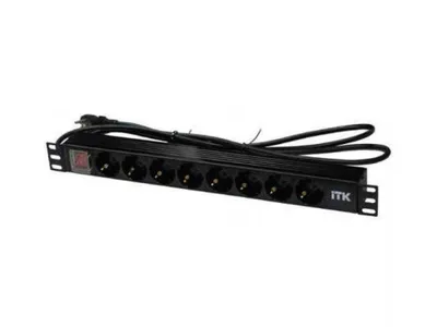 Блок розеток IEK PH12-8D1, PDU, 8 розеток, 1U, 2 м