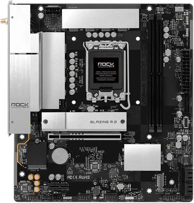 Материнская плата ASROCK B860M Rock WiFi, LGA1851, B860, DDR5, mATX