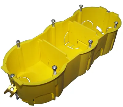Подрозеточная коробка LANMASTER TWT-BX45x135-YL, для суппорта 45×135, жёлтая