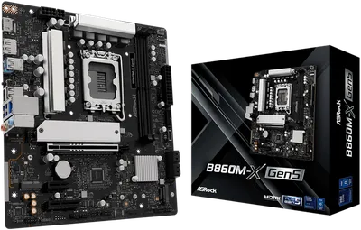 Материнская плата ASROCK B860M-X Gen5, LGA1851, B860, 2×DDR5, mATX