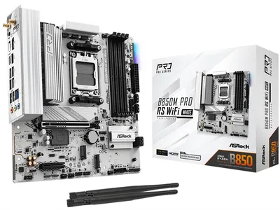 Материнская плата Asrock B850M Pro RS WiFi White, AM5, B850, DDR5, mATX