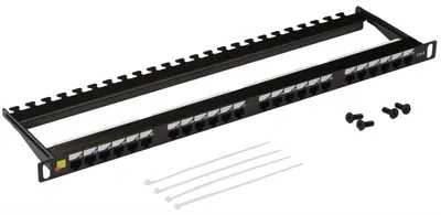 Патч-панель Lanmaster LAN-PPC24U6, 19", 24×RJ45, Cat.6, UTP, 0.5U
