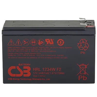 Аккумулятор CSB HRL1234W F2 FR, 12 В / 9 А·ч, клемма F2