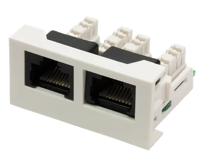 Вставка Lanmaster LAN-WA-LP-2x45/6-WH, 2×RJ45 Cat.6, белая