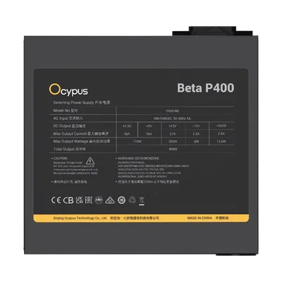 Блок питания Ocypus Beta P400, 400 Вт, ATX 2.53, APFC, вентилятор 120 мм