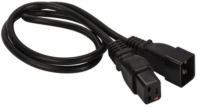 Кабель питания Lanmaster LAN-PP19L/20-1.0-BK, C19-C20, 1 м, 16А, черный
