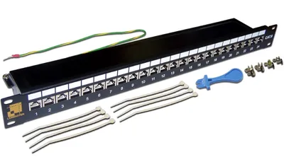 Патч-панель Lanmaster LAN-PPL24S6, 19", 1U, 24×RJ45, кат.6, неэкранированная
