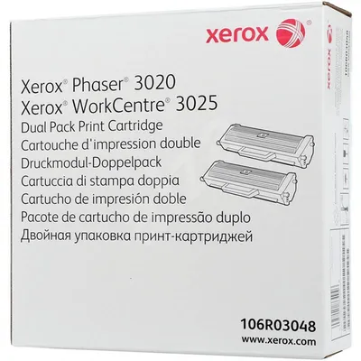Тонер-картридж Xerox 106R03048, черный, двойная упаковка, 2x1500 стр.