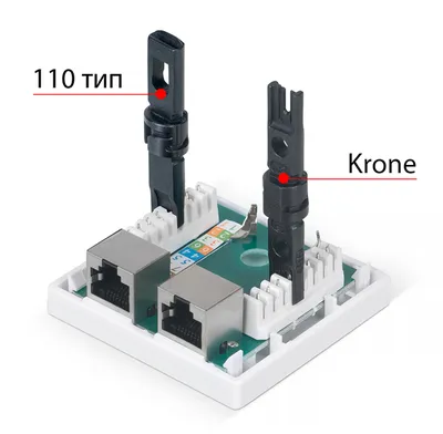 Розетка компьютерная Cabeus WS-8P8C-Cat.5e-SH-2, 2×RJ-45, кат. 5e, экранированная, накладная