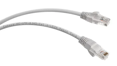 Патч-корд Cabeus PC-UTP-RJ45-Cat.6-0.5m-LSZH, U/UTP Cat.6, RJ45, LSZH, 0.5м, серый