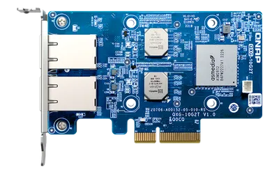 Сетевая карта QNAP QXG-10G2T, 2×10GbE BASE-T, PCIe Gen3 x4, low-profile